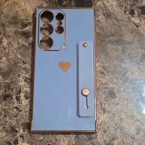 Stylish Blue and Gold Phone Case For Samsung S25 Ultra